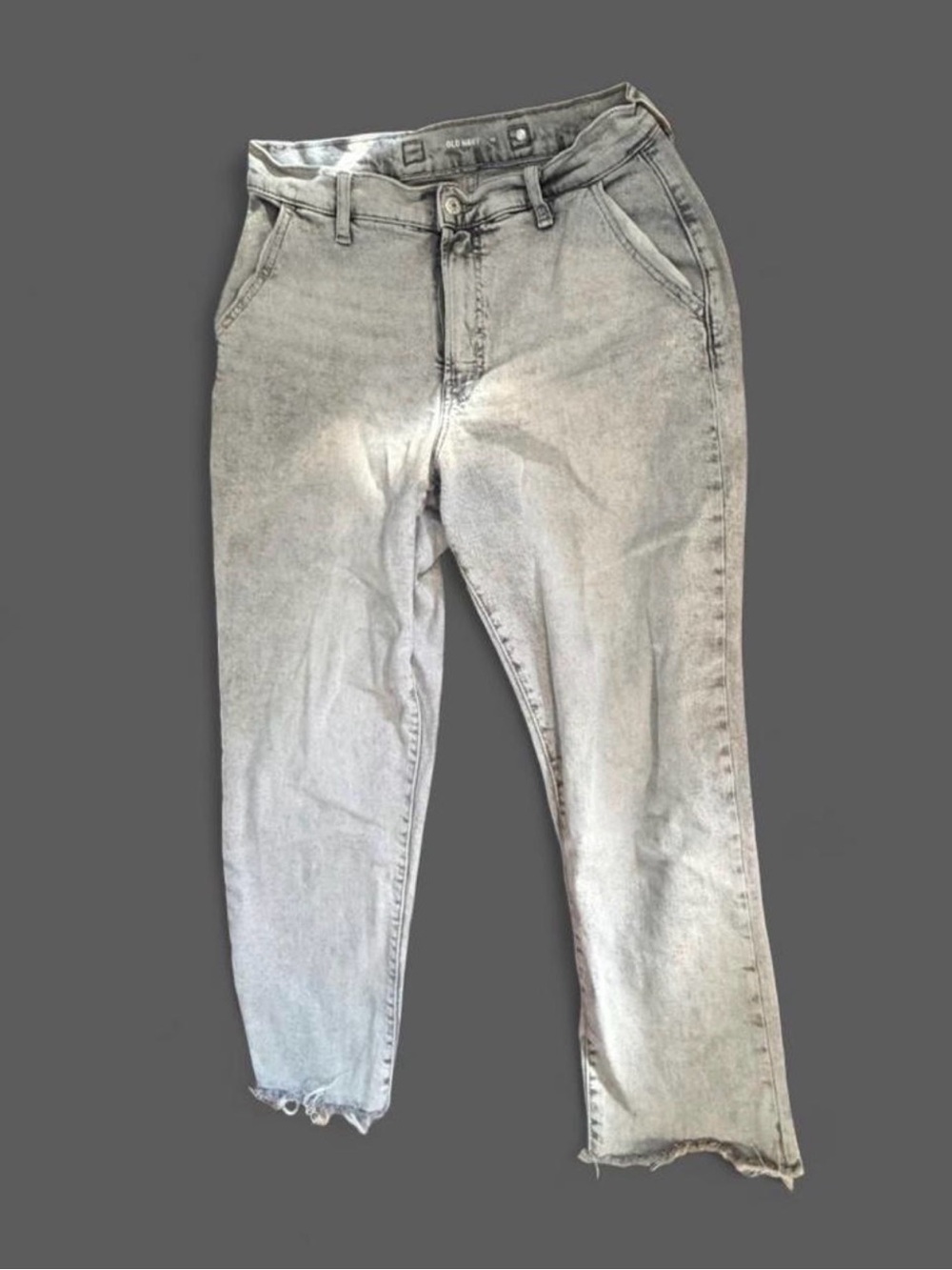 Old Navy High-Rise Light Gray Women's Jeans - Casual Straight Fit